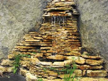 Декоративный искусственный водопад. Известняк